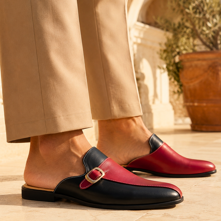 Vincenzo | mocassini uomo in pelle con fibbia – slip on bicolore eleganti