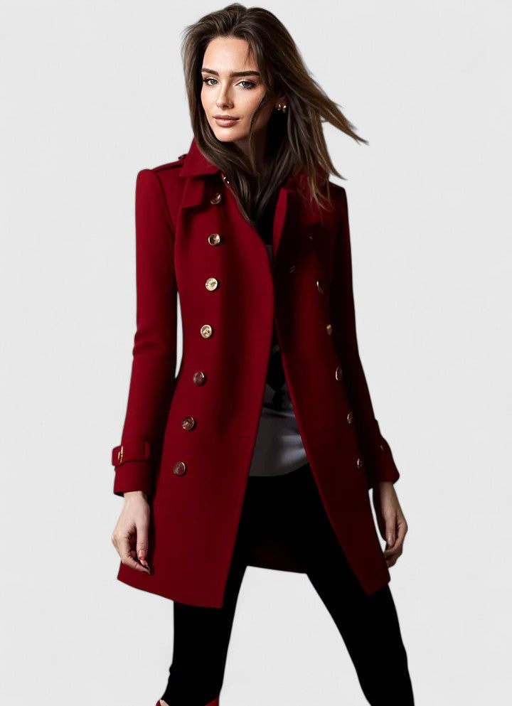 Bice – cappotto donna doppiopetto con polsini a fibbia