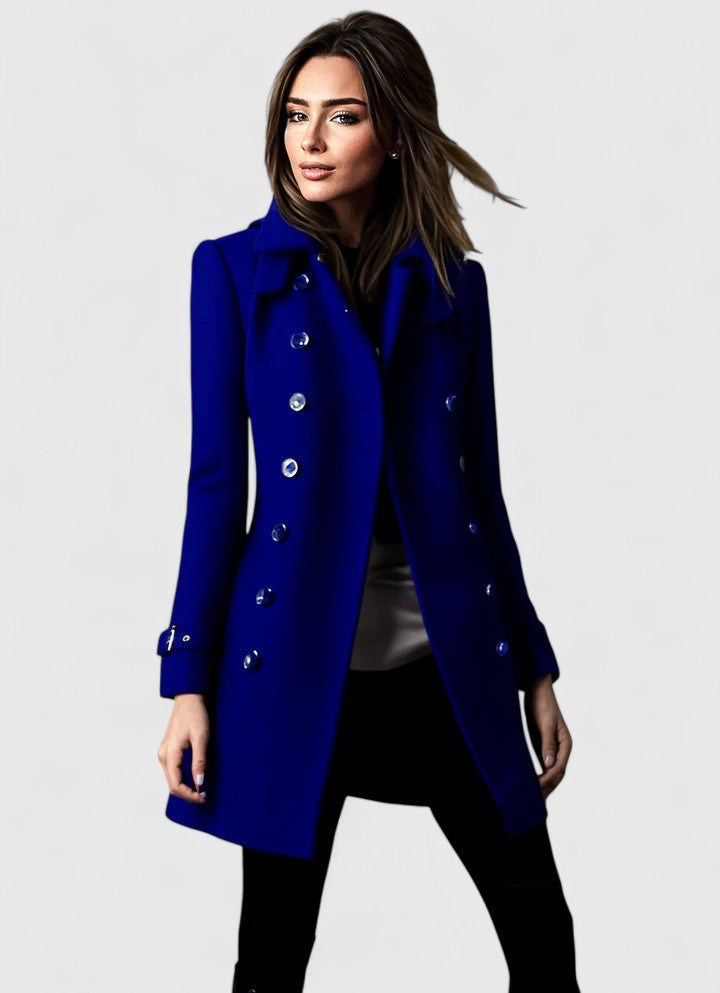 Bice – cappotto donna doppiopetto con polsini a fibbia