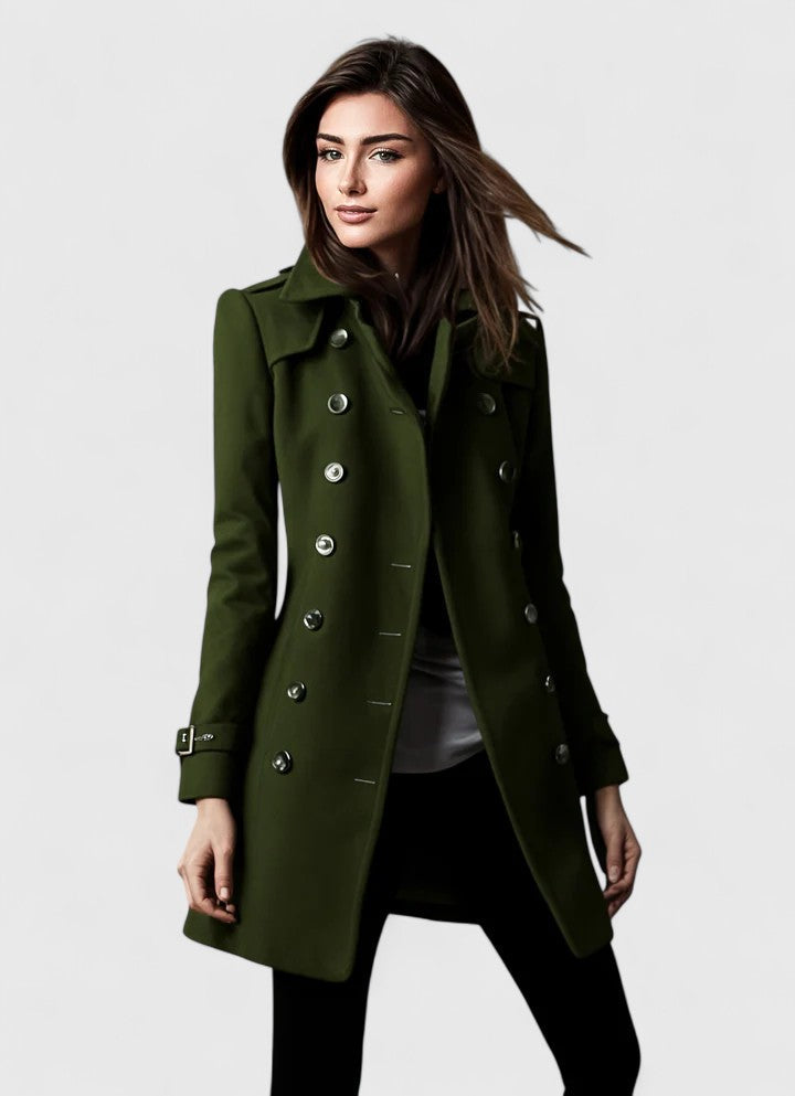 Bice – cappotto donna doppiopetto con polsini a fibbia