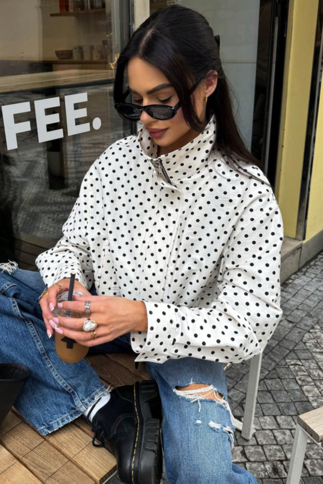 Cecilia | giacca leggera a pois