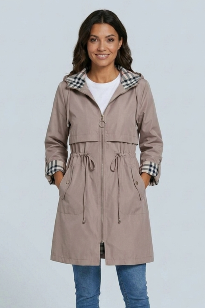Asia | parka midi con fodera a quadri