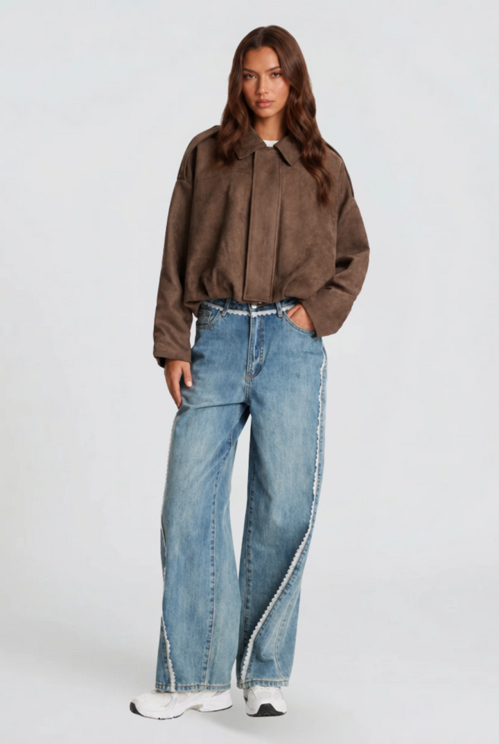 Giacca camoscio donna corta oversize – Noemi