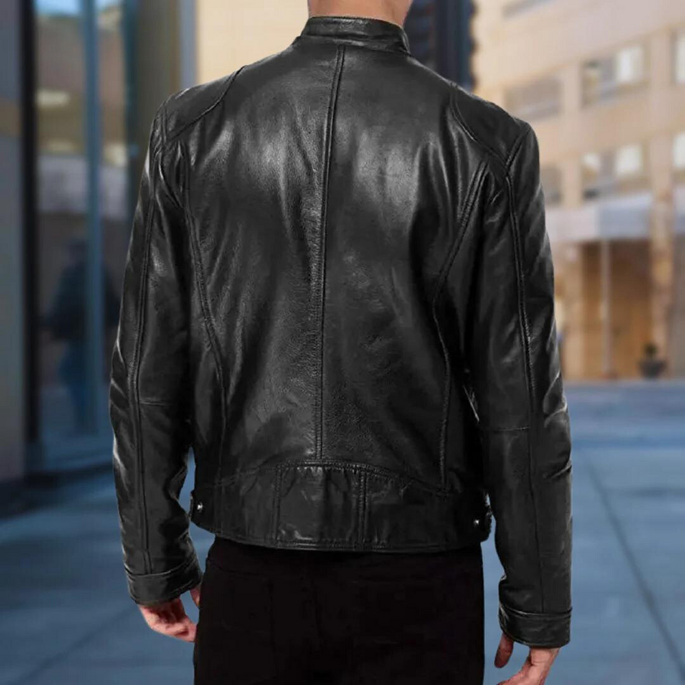 Jacopo – giacca pelle uomo con tasche e zip