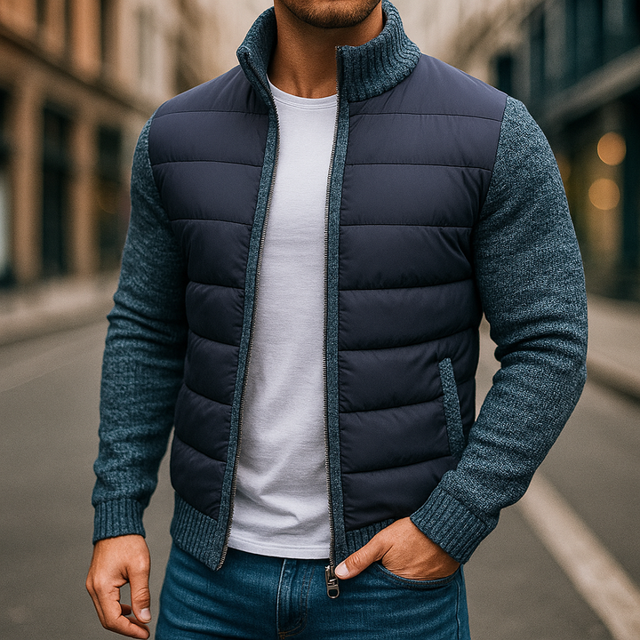 Piumino uomo con maniche in maglia – Nicolò