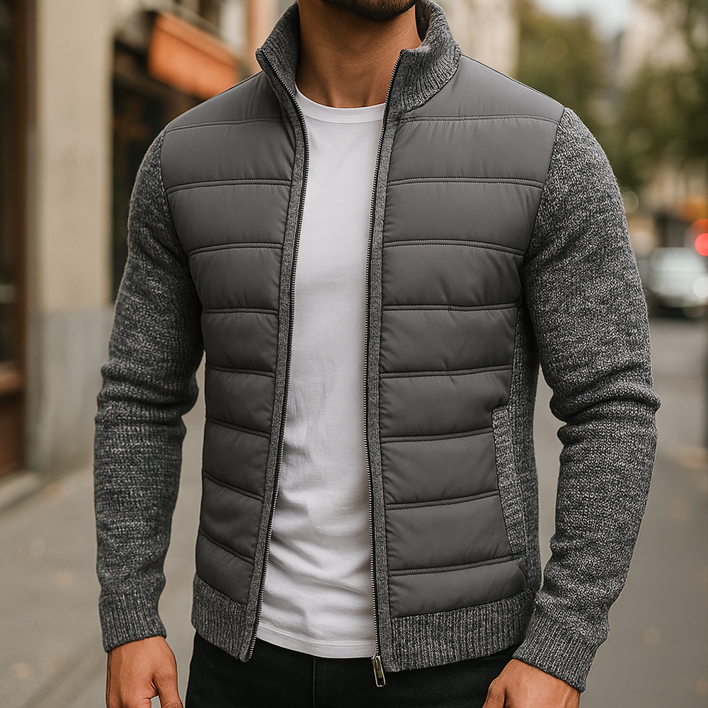 Piumino uomo con maniche in maglia – Nicolò
