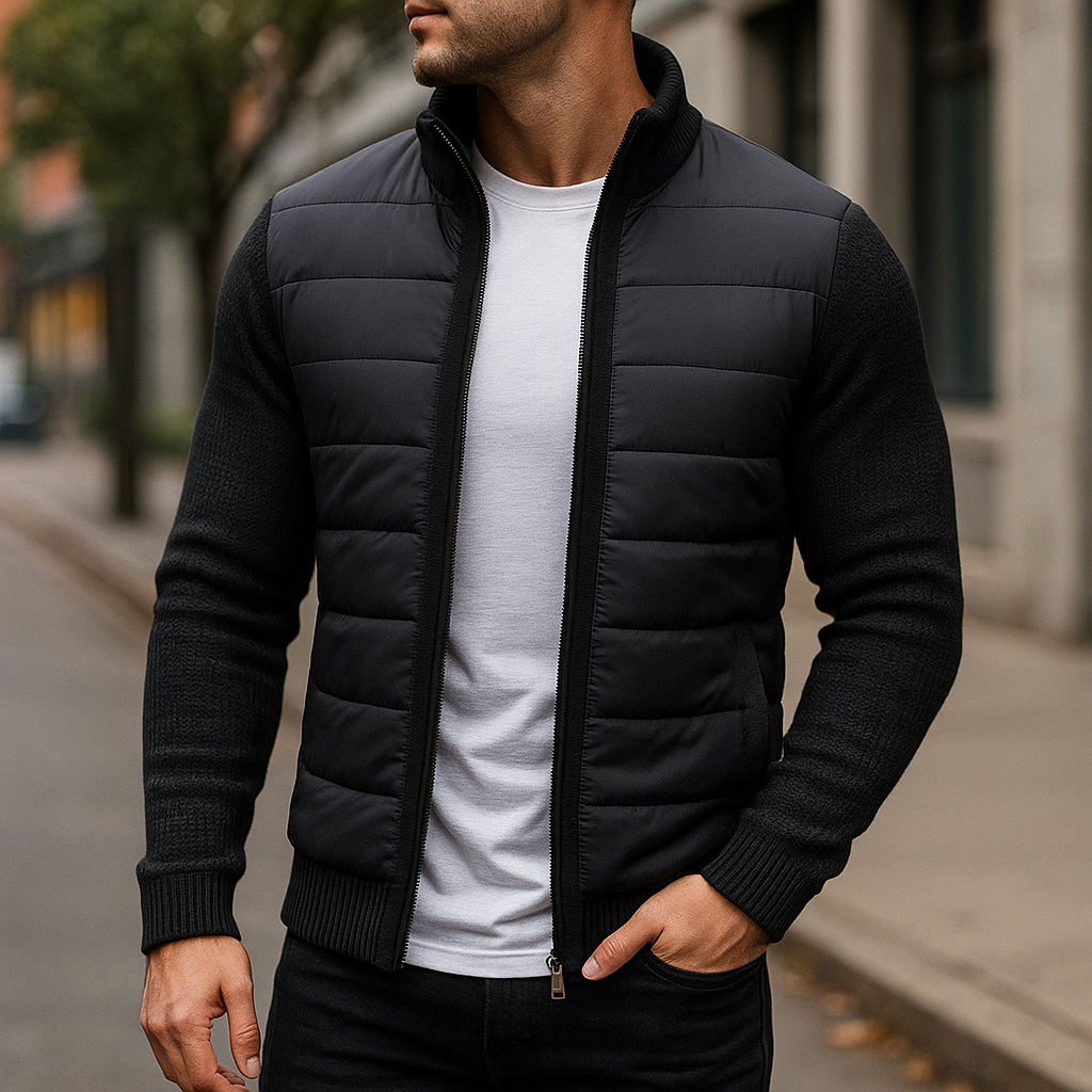 Piumino uomo con maniche in maglia – Nicolò