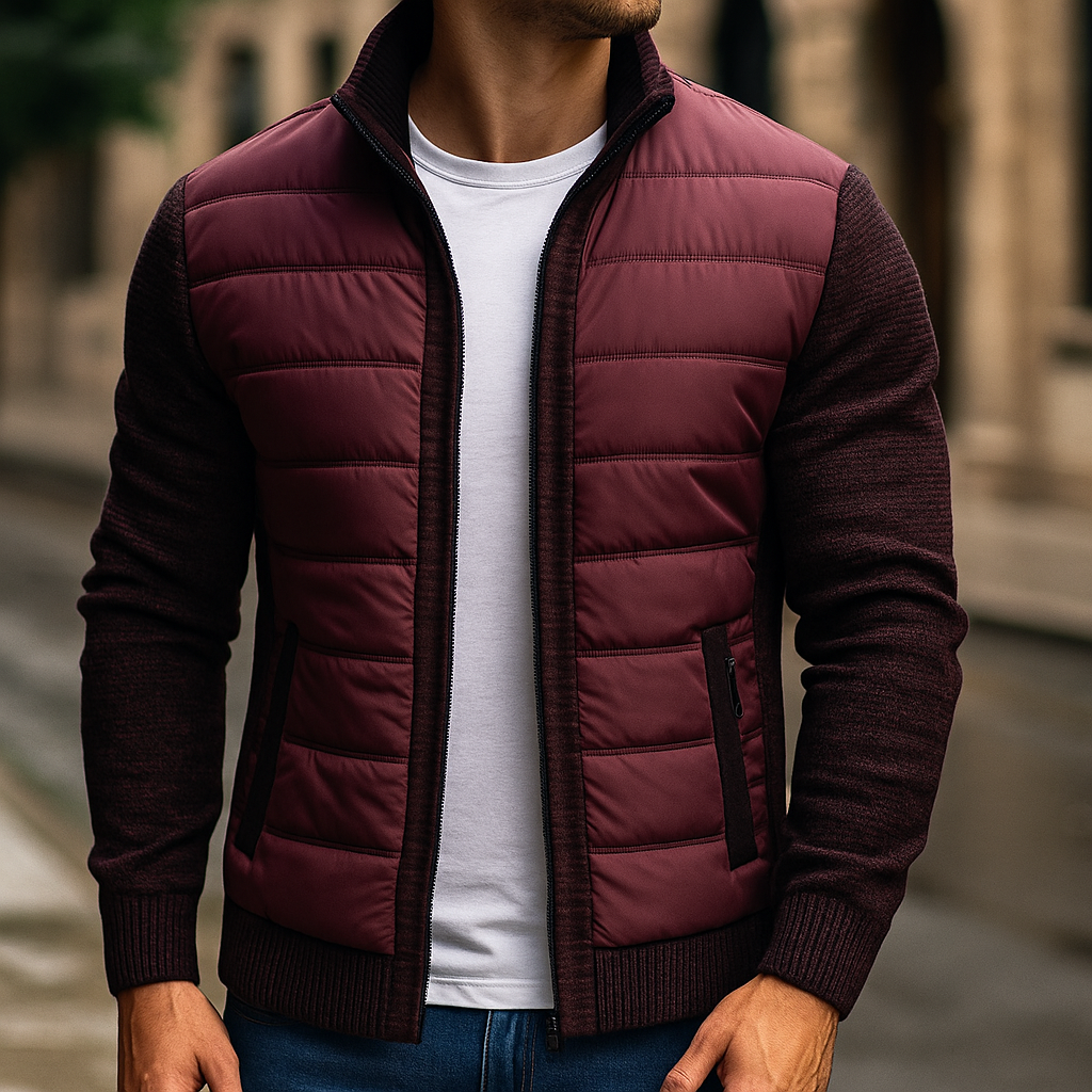 Piumino uomo con maniche in maglia – Nicolò