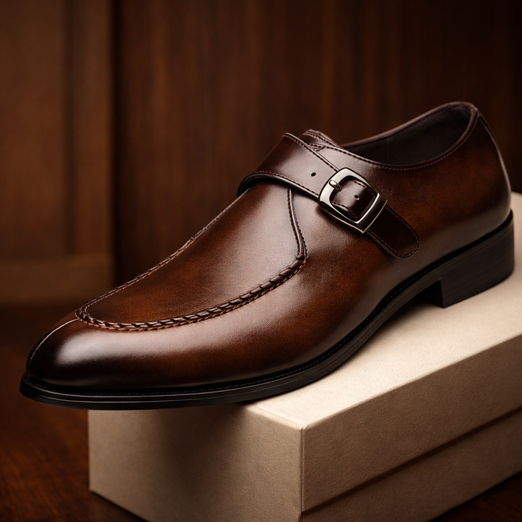 Dario | scarpe uomo con fibbia monk – scarpe eleganti in pelle lucida