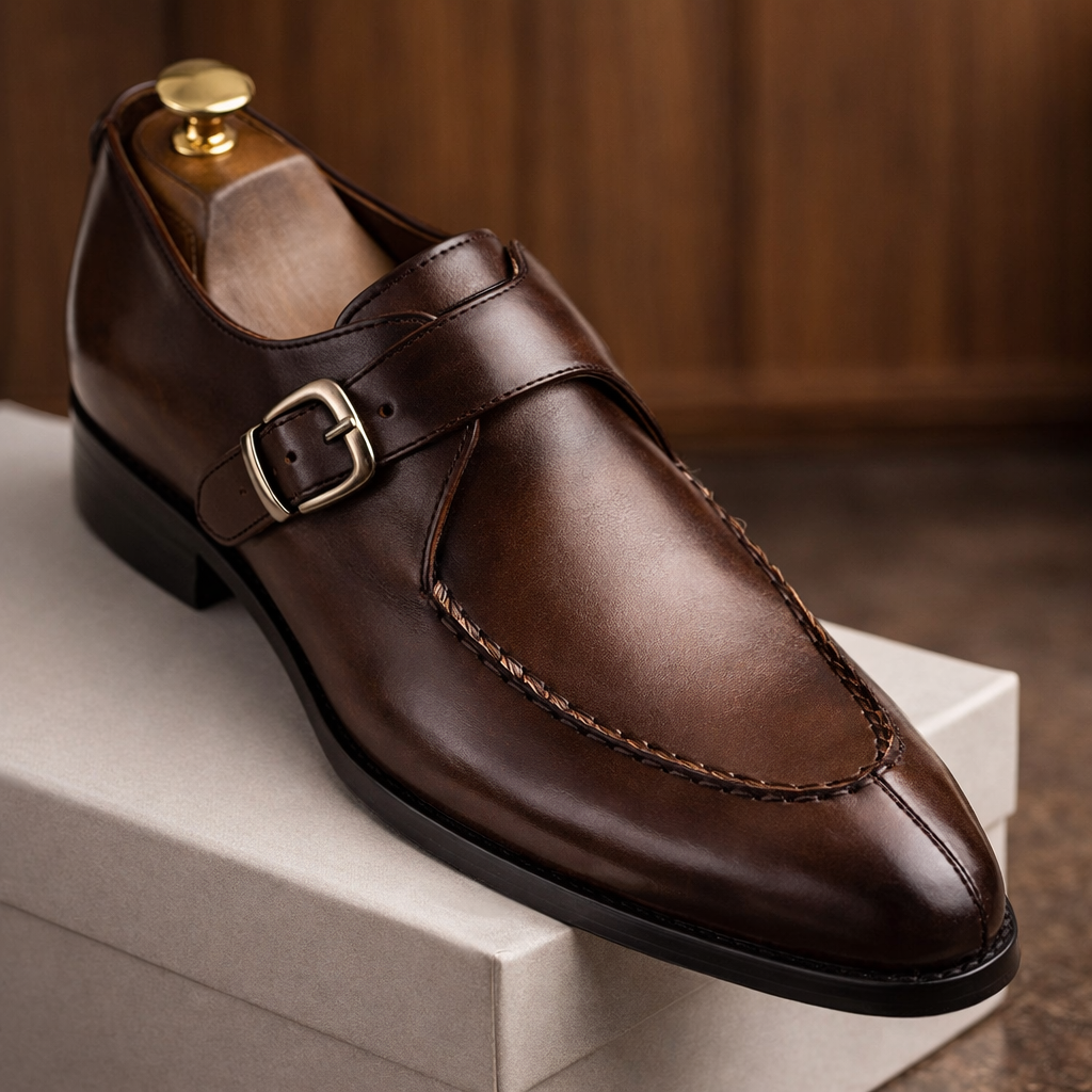Dario | scarpe uomo con fibbia monk – scarpe eleganti in pelle lucida
