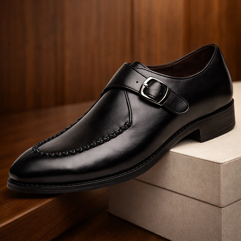 Dario | scarpe uomo con fibbia monk – scarpe eleganti in pelle lucida