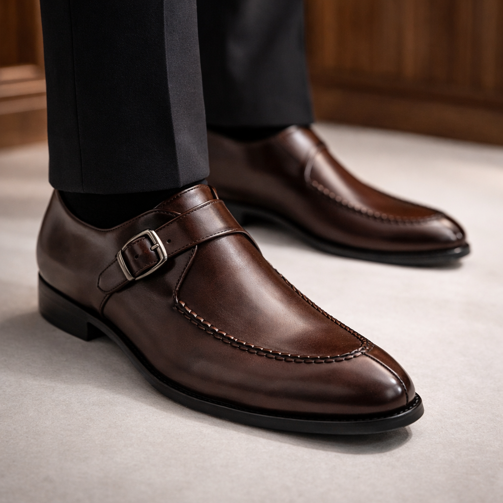 Dario | scarpe uomo con fibbia monk – scarpe eleganti in pelle lucida