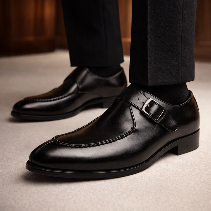 Dario | scarpe uomo con fibbia monk – scarpe eleganti in pelle lucida