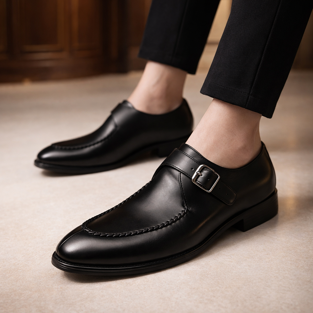 Dario | scarpe uomo con fibbia monk – scarpe eleganti in pelle lucida