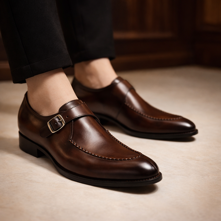 Dario | scarpe uomo con fibbia monk – scarpe eleganti in pelle lucida