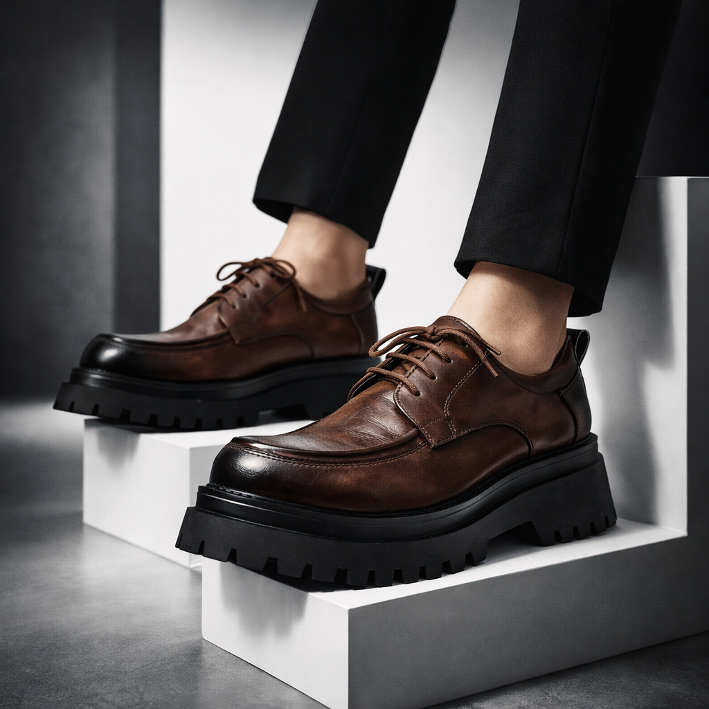 Aldo | scarpe derby uomo in pelle con suola carrarmato – scarpe stringate lucide
