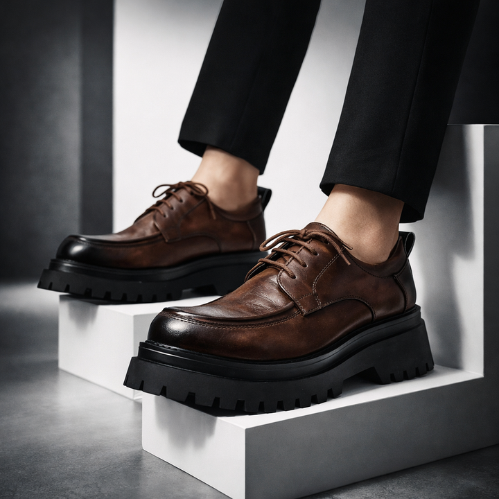 Aldo | scarpe derby uomo in pelle con suola carrarmato – scarpe stringate lucide