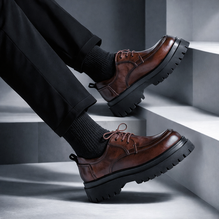 Aldo | scarpe derby uomo in pelle con suola carrarmato – scarpe stringate lucide