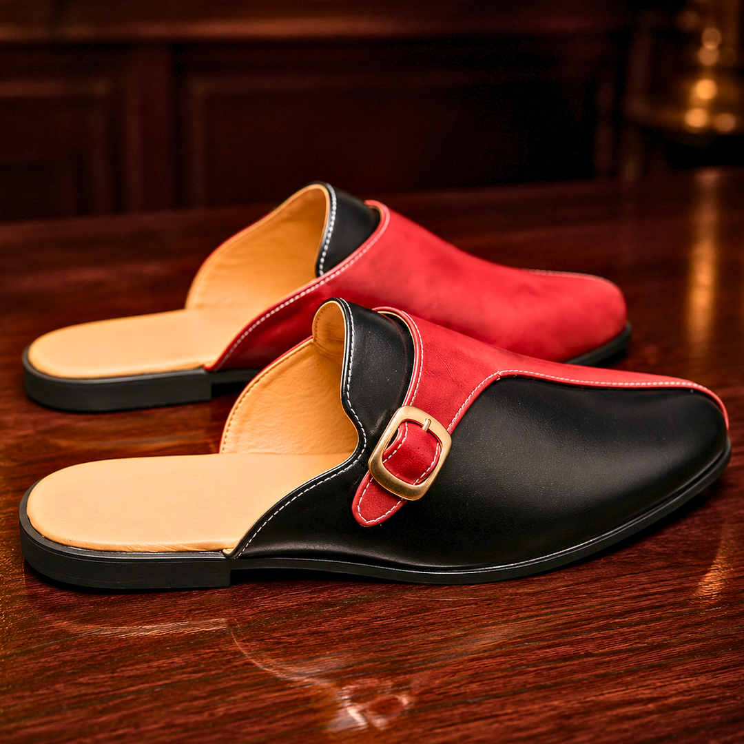 Vincenzo | mocassini uomo in pelle con fibbia – slip on bicolore eleganti