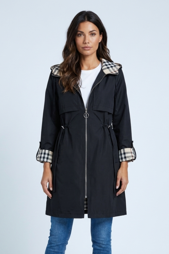 Asia | parka midi con fodera a quadri