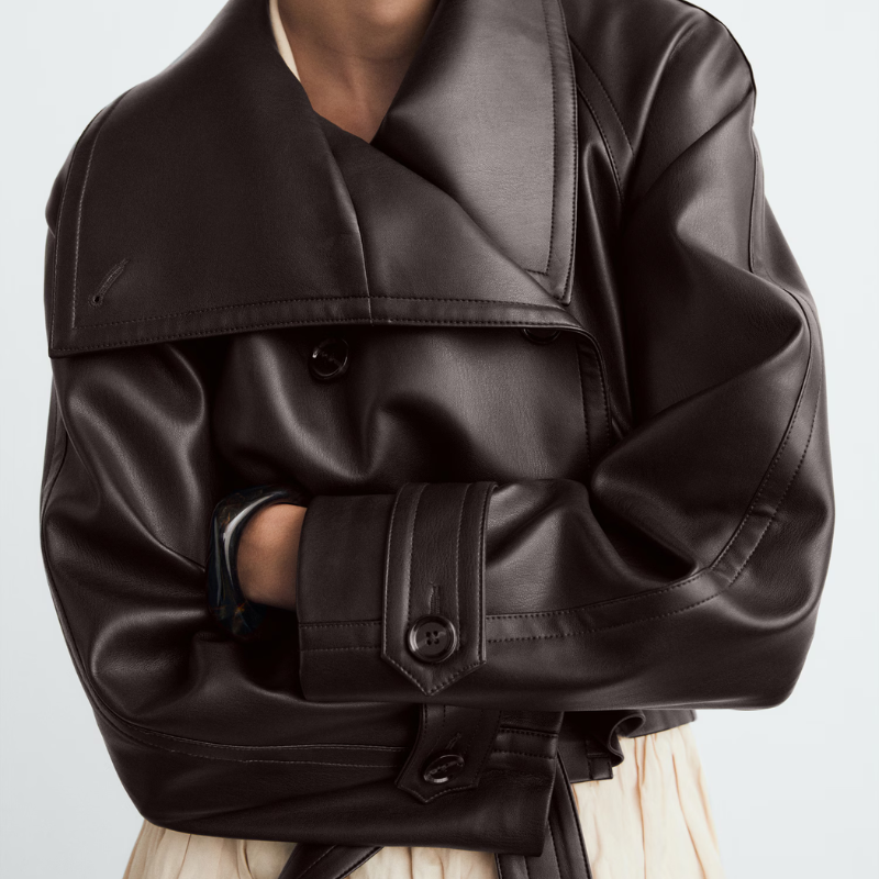 Giacca pelle donna corta doppiopetto – Livia