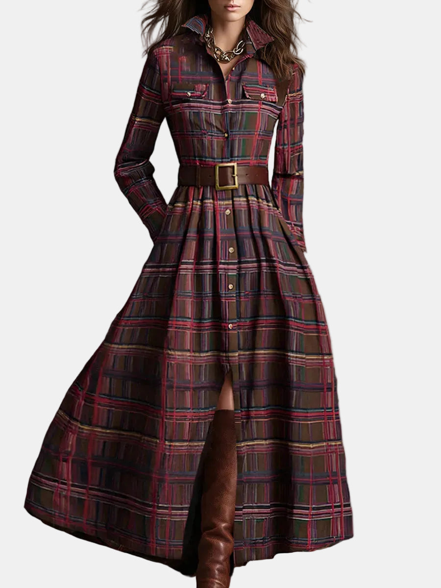 Valentina | abito maxi retrò etnico a quadri