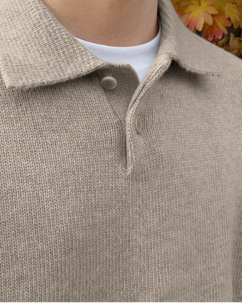 Giorgio | maglione mezza zip uomo in lana – maglione con colletto e bottoni