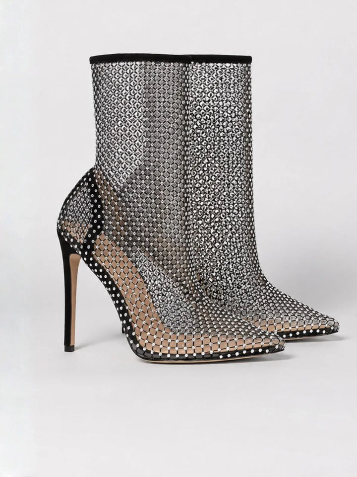 Samanta | stivaletti in rete con strass