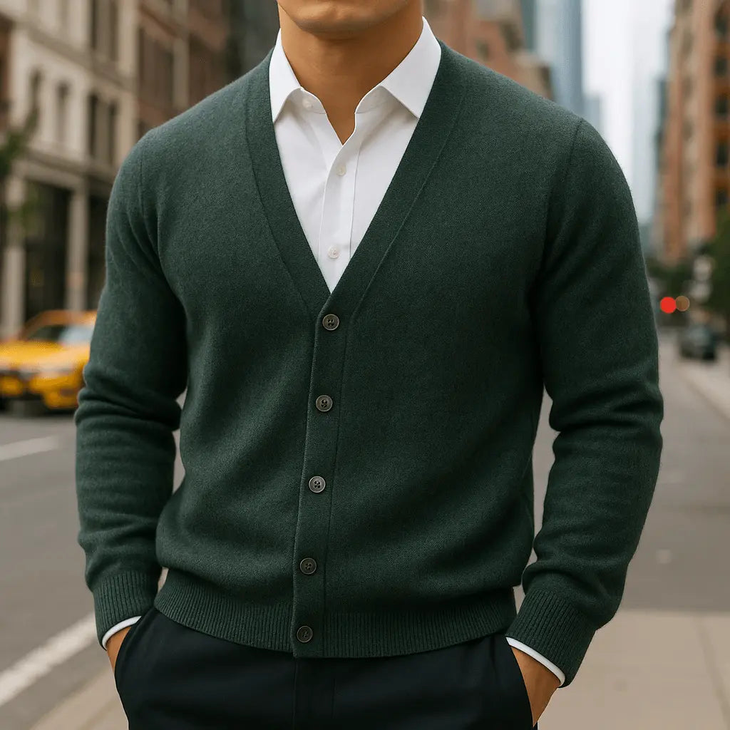 Renzo | cardigan uomo in cashmere con bottoni – cardigan elegante morbido