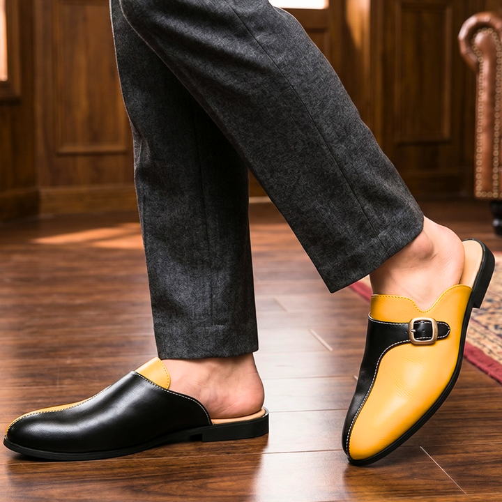 Vincenzo | mocassini uomo in pelle con fibbia – slip on bicolore eleganti