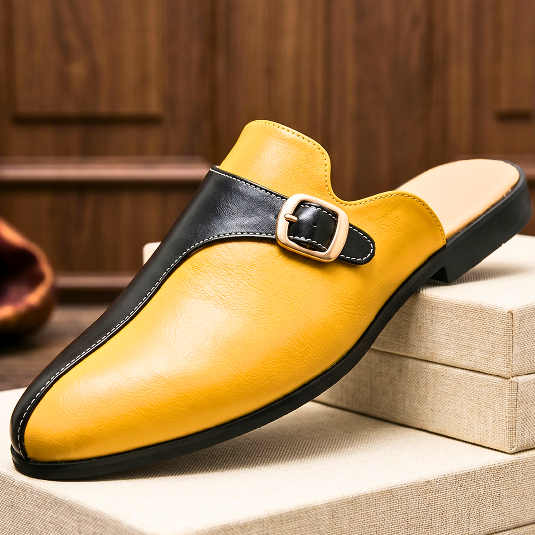 Vincenzo | mocassini uomo in pelle con fibbia – slip on bicolore eleganti