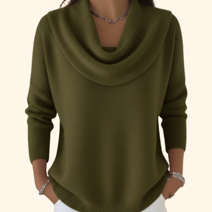 Bettina – maglione donna con collo a cascata