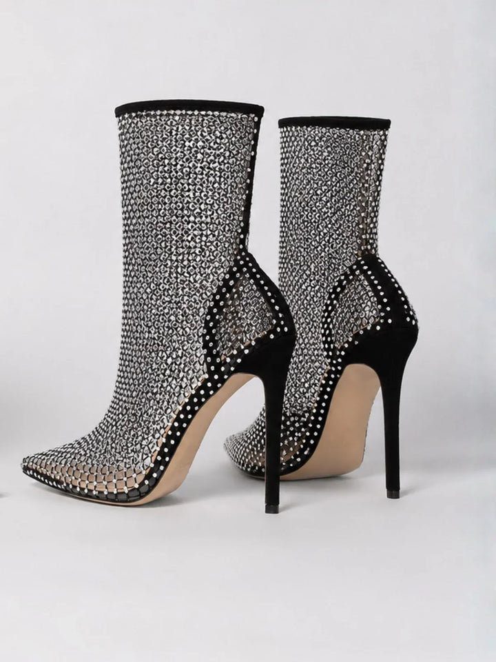 Samanta | stivaletti in rete con strass
