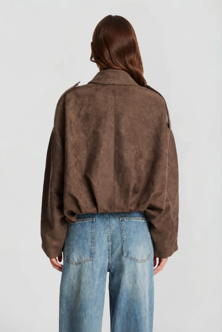 Giacca camoscio donna corta oversize – Noemi