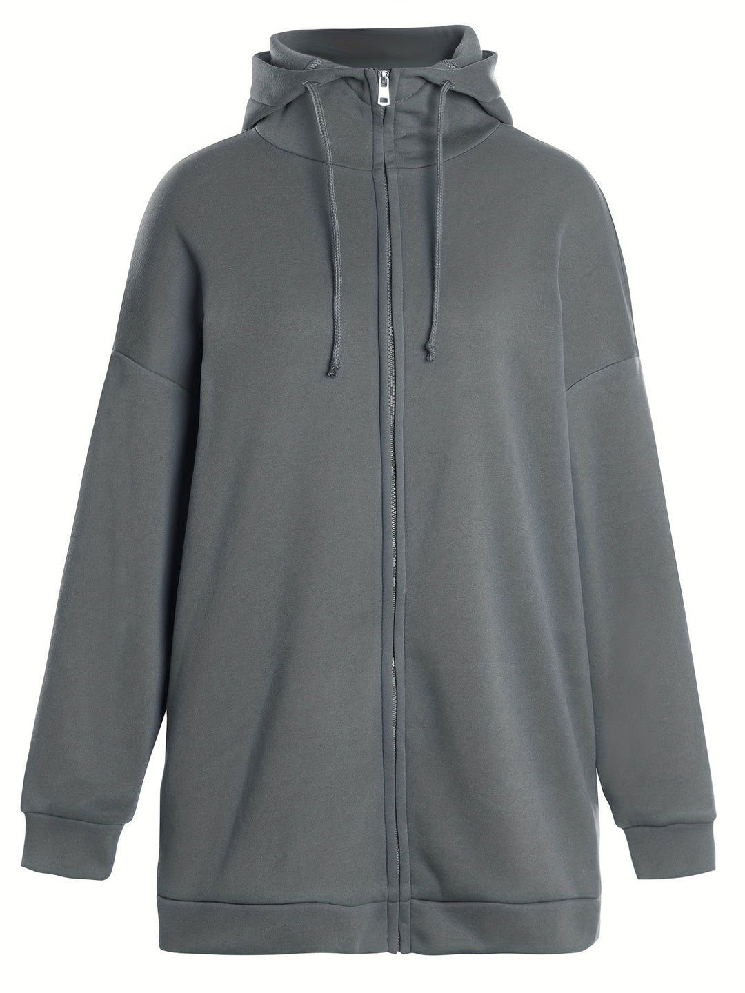 Felpa lunga donna con cappuccio e zip – Greta