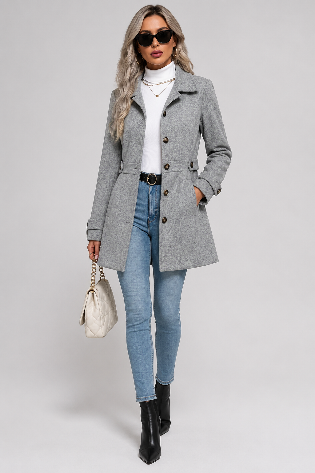 Costanza | cappotto midi con cintura