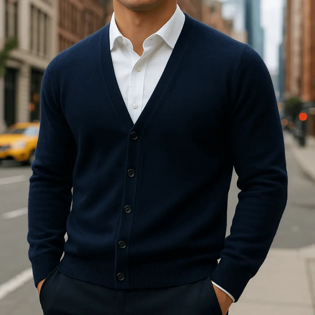 Renzo | cardigan uomo in cashmere con bottoni – cardigan elegante morbido