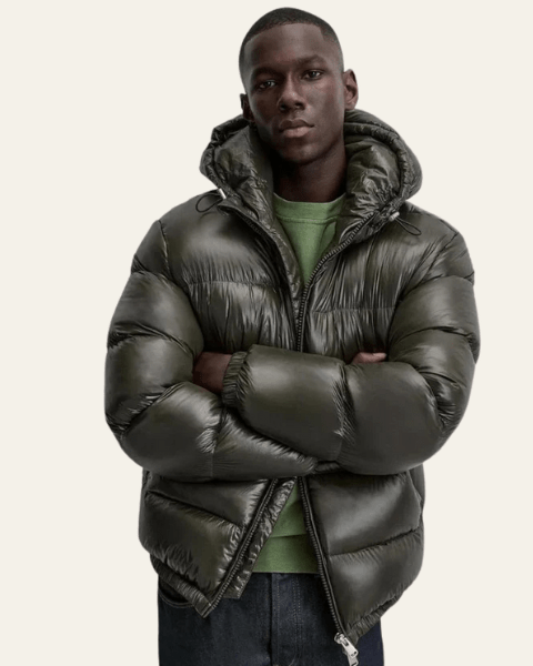 Simone – piumino uomo in piuma d'oca lucido