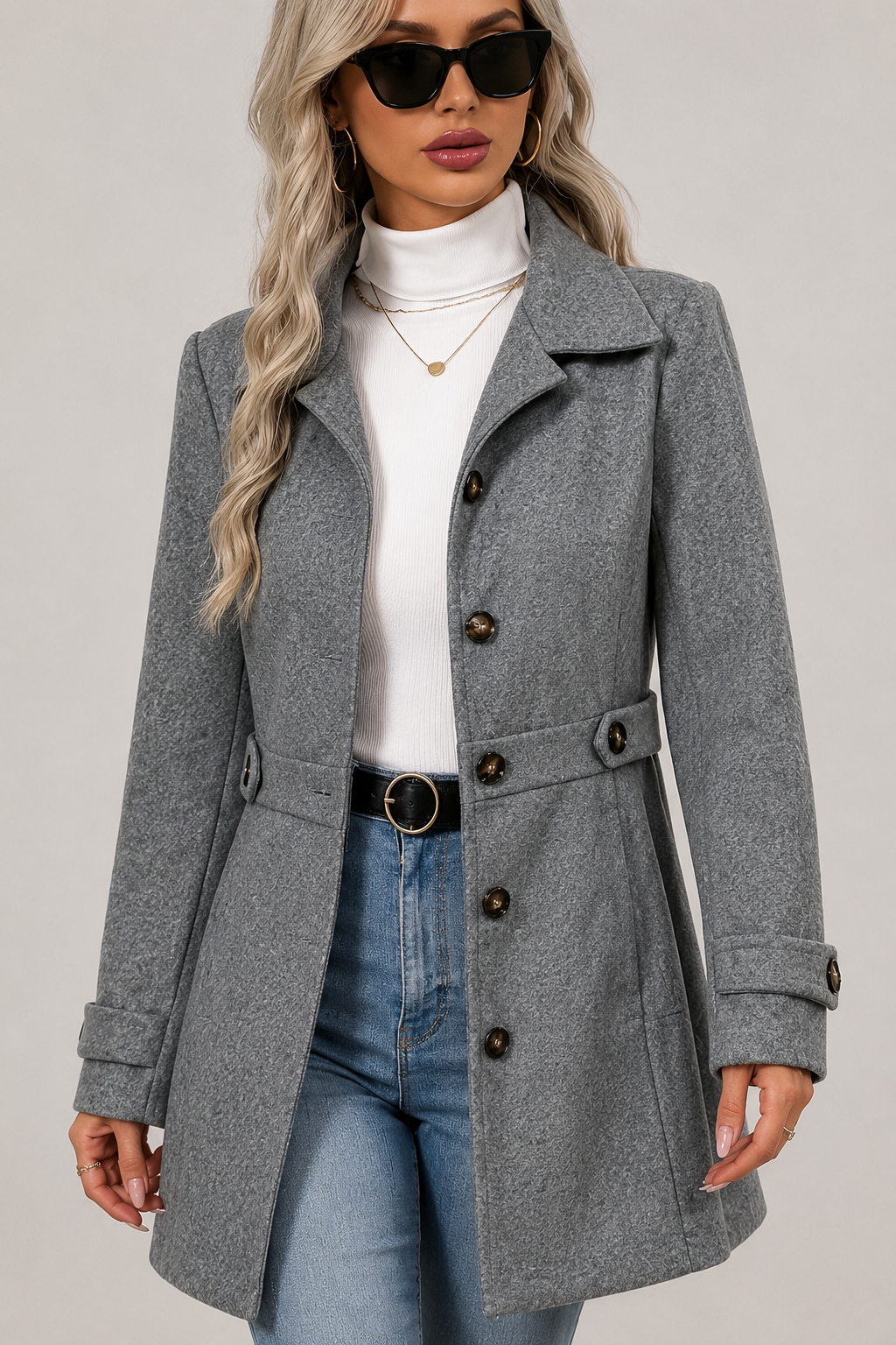 Costanza | cappotto midi con cintura