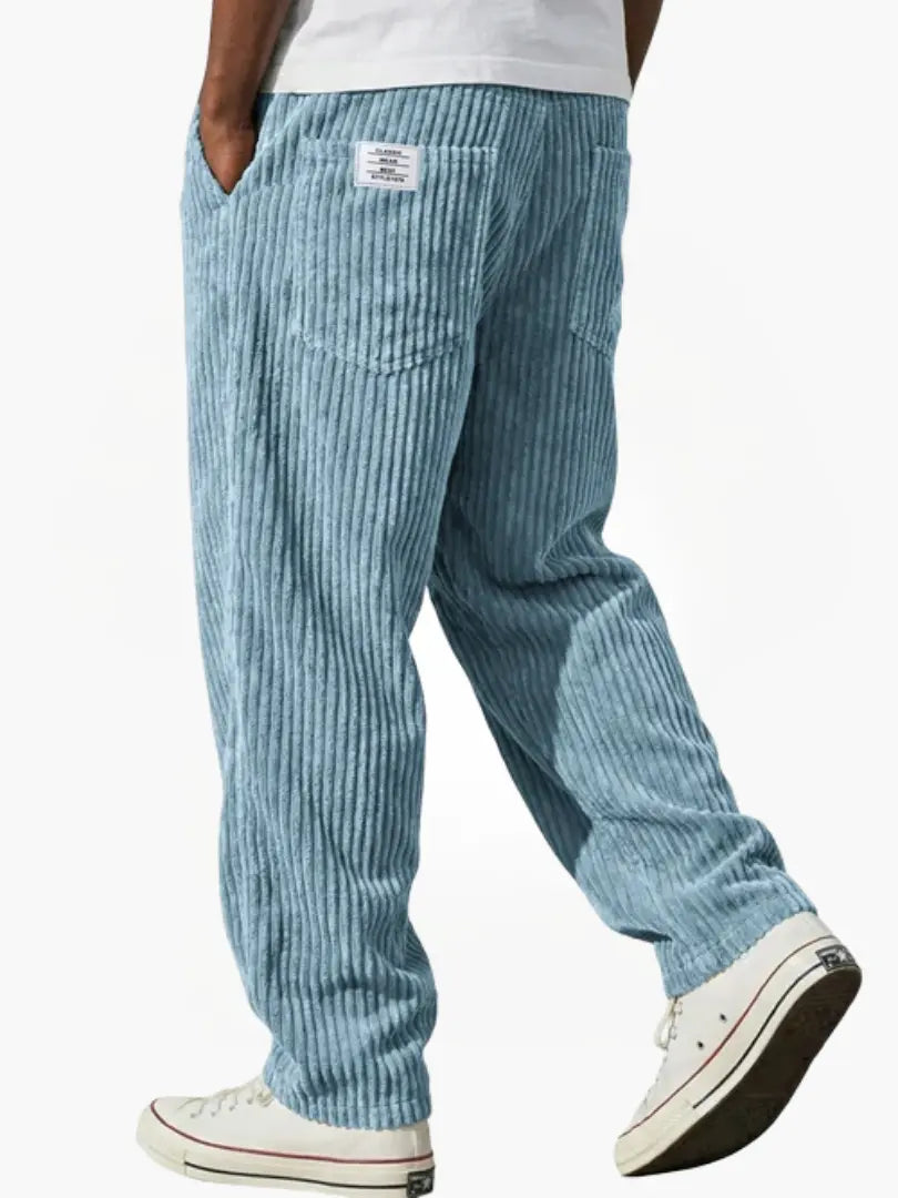 Pantaloni velluto uomo a coste con coulisse – Franco