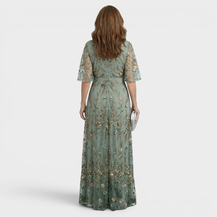 Abito lungo donna a fiori con scollo a V – Daniela
