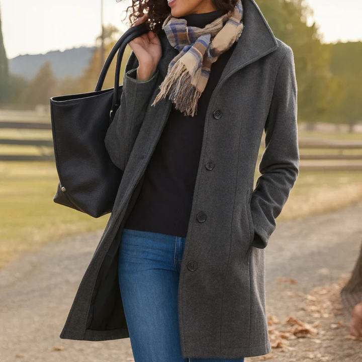 Dafne – cappotto donna elegante con bottoni