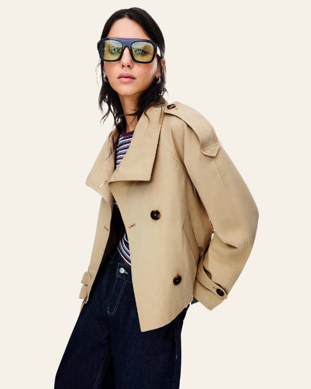 Trench corto donna con cintura – Bianca
