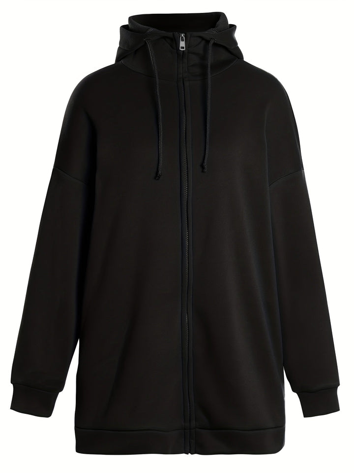 Felpa lunga donna con cappuccio e zip – Greta