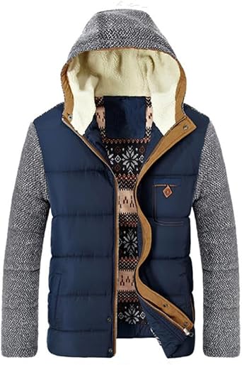 Silvio | giacca invernale uomo con cappuccio – piumino imbottito con maniche in maglia