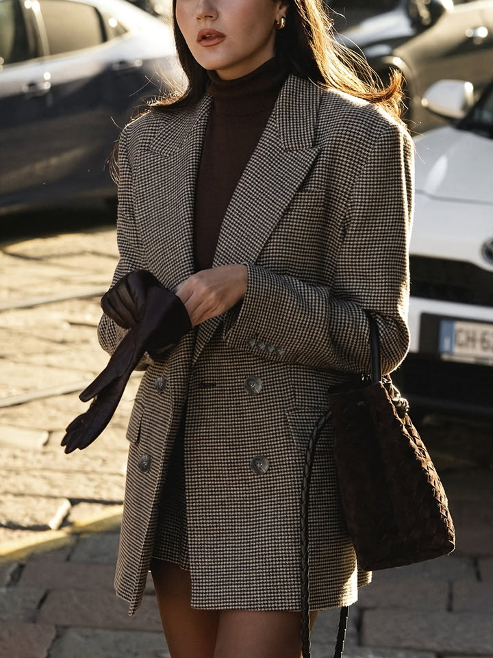 Tea – completo donna con blazer doppiopetto e shorts pied de poule