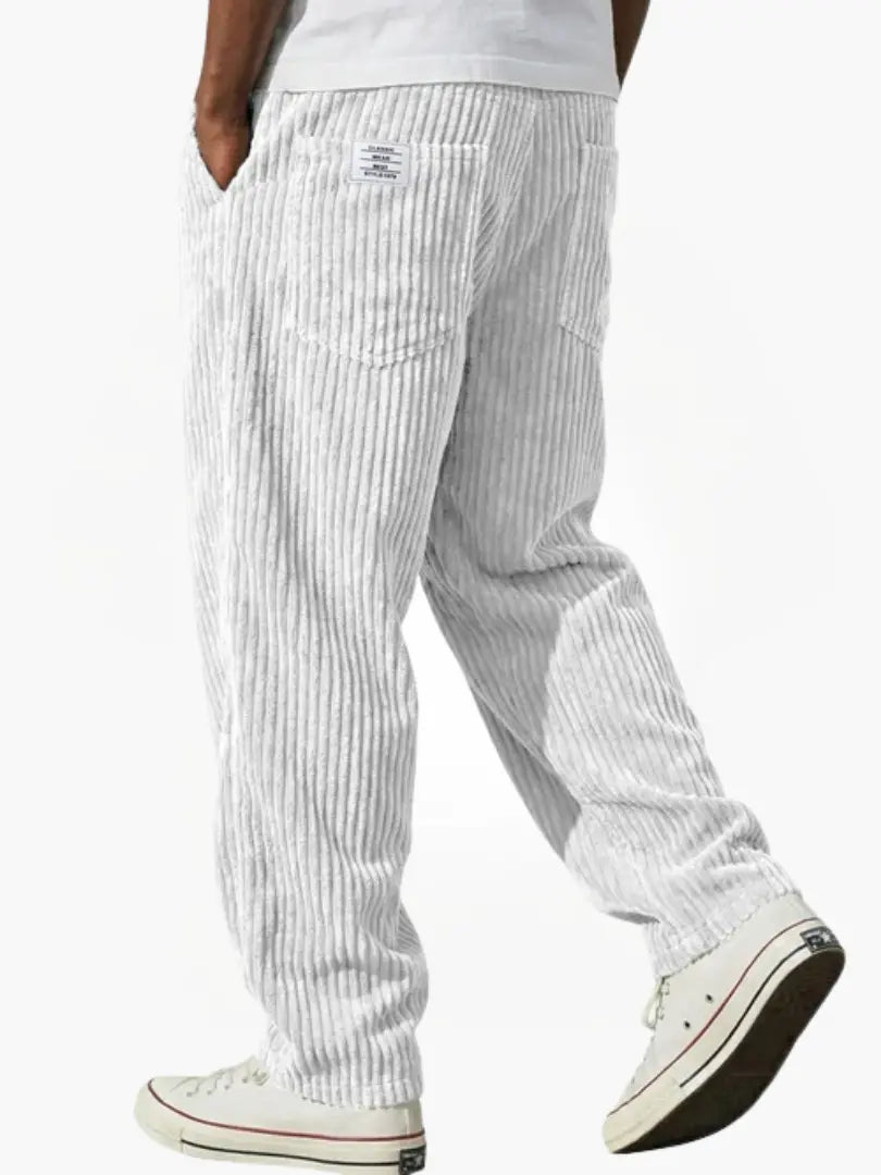 Pantaloni velluto uomo a coste con coulisse – Franco