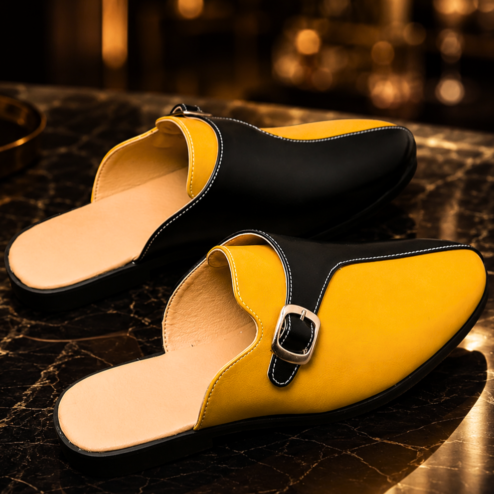 Vincenzo | mocassini uomo in pelle con fibbia – slip on bicolore eleganti