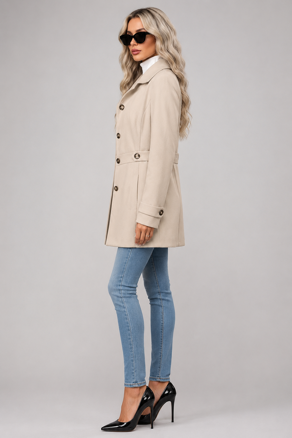 Costanza | cappotto midi con cintura