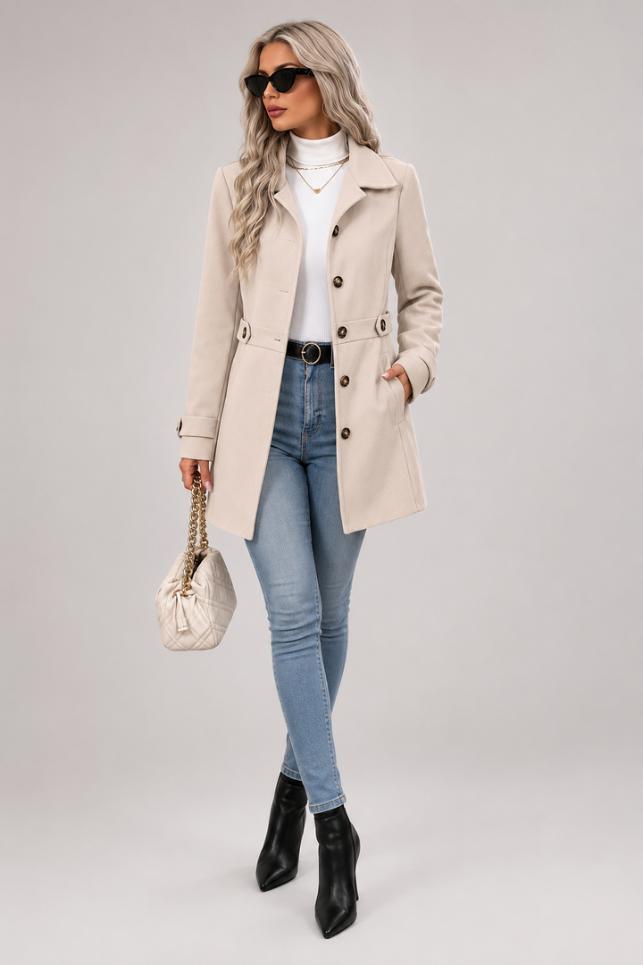 Costanza | cappotto midi con cintura